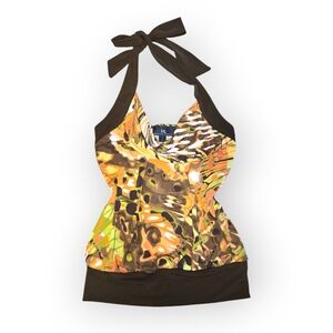 Vintage Y2k Vibrant Boho Halter Top !